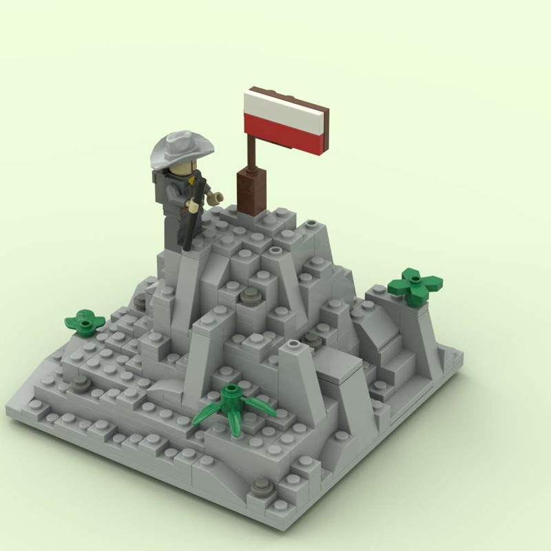 Lego Mini Mountain with tourist