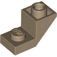 Lego Brick Sloped 45° 2 x 1 Inverted with 2/3 Cutout / Dark Tan