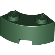 Lego Brick Round Corner 2 x 2 Macaroni with Stud Notch and Reinforced Underside [New Style] / Dark Green