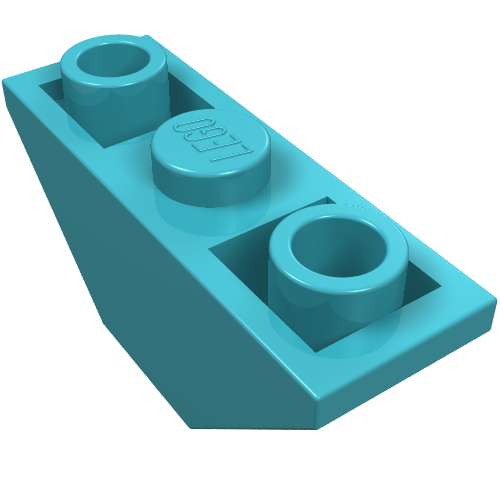 Lego Brick Sloped Inverted 45° 3 x 1 Double with 2 Completely Open Studs / Medium Azure