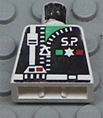 Lego Torso Space Police with Zipper and Star Pattern / White