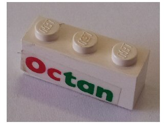 Lego Brick 1 x 3 with Octan Pattern (Sticker) - Set 6543 / White