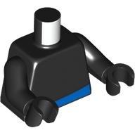 Lego Torso, Blue Pants Print, Black Arms and Hands