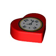 Lego Tile 1 x 1 Heart with Clock Print