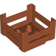 Lego Duplo Container Wooden-Style Crate / Dark Orange