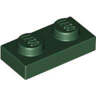 Lego Plate 1 x 2 / Dark Green