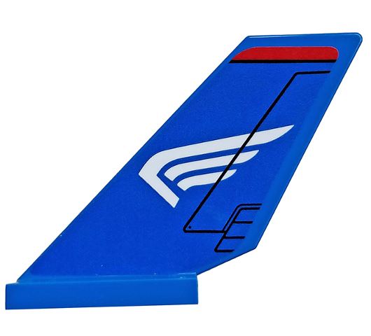 Lego Tail Shuttle with White Wing on Blue Background Pattern Model Left Side (Sticker) - Set 76076 / Blue