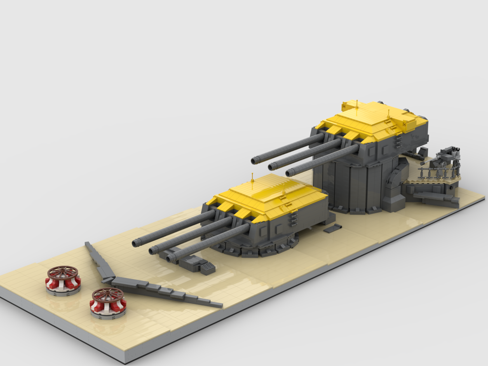 Lego Scharnhorst's Anton & Bruno turrets display
