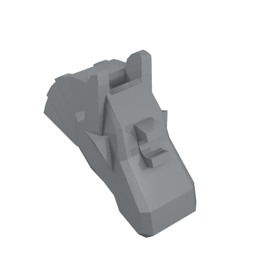 Lego Animal / Creature Accessory, Horse Battle Helmet [Angular, Front Clip] / Light Bluish Gray