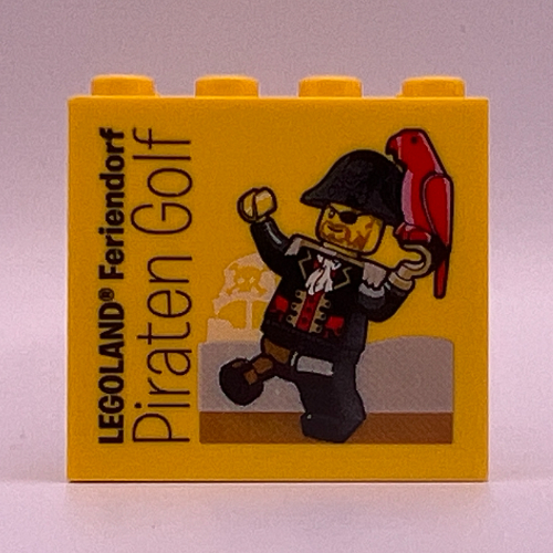 Lego Brick 2 x 4 x 3 with 'LEGOLAND Feriendorf Piraten Golf' Print