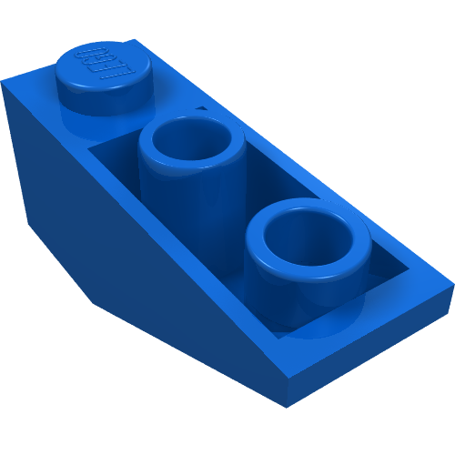 Lego Brick Sloped Inverted 34° 3 x 1 without Internal Stopper / Blue