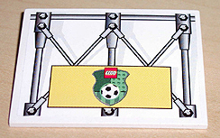 Lego Slope 10 6 x 8 with Girders and Lego Soccer Logo Pattern (Sticker) - Set 3403 / White