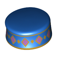 Lego Kufi with Gold/Medium Lavender Decorations / Blue