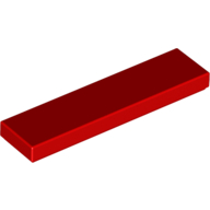 Lego Tile 1 x 4 with Groove / Red