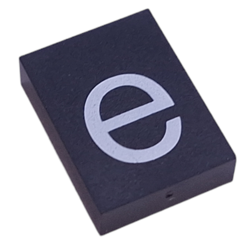 Lego Modulex Tile 3 x 4 with White 'e' Print, without Internal Supports / Modulex Tile Brown