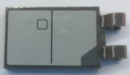 Lego Tile, Modified 2 x 3 with 2 Clips with Light Bluish Gray Rectangle with Black Line and Dark Bluish Gray Square Pattern Model Right Side (Sticker) - Set 75025