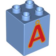 Lego Duplo Brick 2 x 2 x 2 with 'Å' Print
