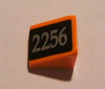 Lego Slope 30 1 x 1 x 2/3 with Silver '2256' on Black Pattern Model Right (Sticker) - Set 10133