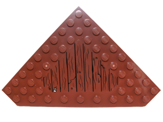 Lego Wedge, Plate 10 x 10 Cut Corner with no Studs in Center with Wood Grain Floor and Nail Pattern (Sticker) - Set 70751