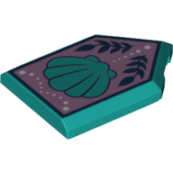 Lego Tile Special 2 x 3 Pentagonal with Shell on Lavender Background Print