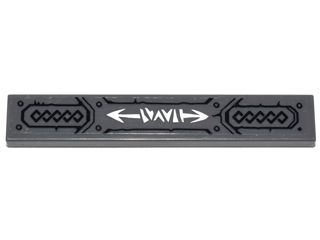Lego Tile 1 x 6 with Black Diamonds and Rivets and White Arrows and Markings Pattern (Sticker) - Set 70146