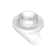 Lego Plate Round 1 x 1 with Hollow Stud and Bar on Underside - Long Space / Trans-Clear