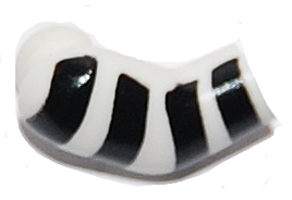 Lego Arm, Right with 4 Black Stripes Pattern / White