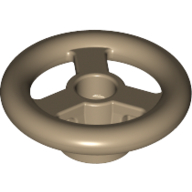 Lego Steering Wheel Small, 2 x 2 [Reinforced] / Dark Tan