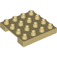 Lego Duplo Loading Pallet 4 x 4 Indented Side / Tan