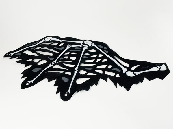 Lego Wing, Left, White Bones Print / White