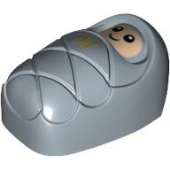 Lego Bundled Child / Papoose with Light Nougat Face, Eyes with White Pupils, Gold 'H' Print / Sand Blue