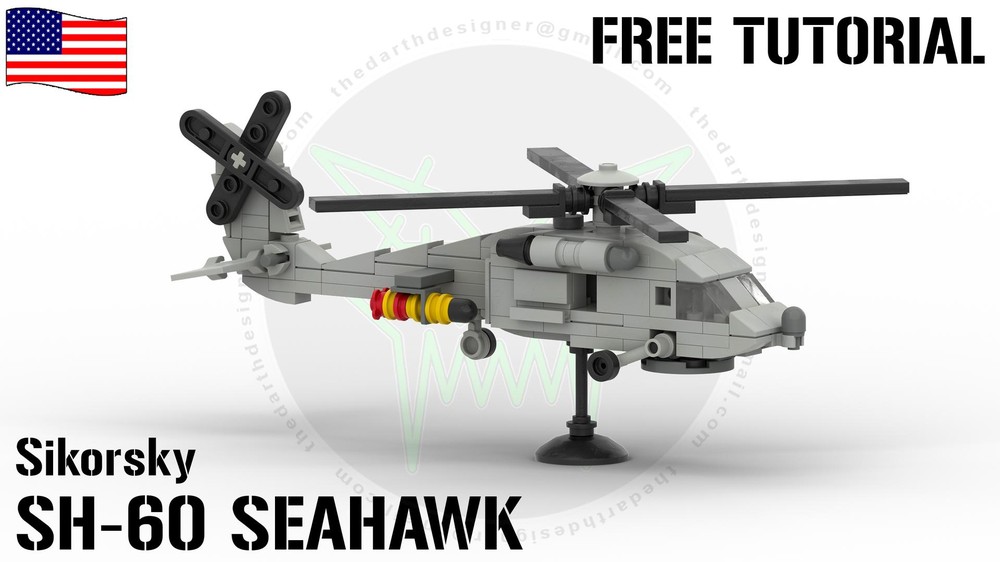 Lego SH-60 Seahawk - 1:100 Scale | FREE TUTORIAL