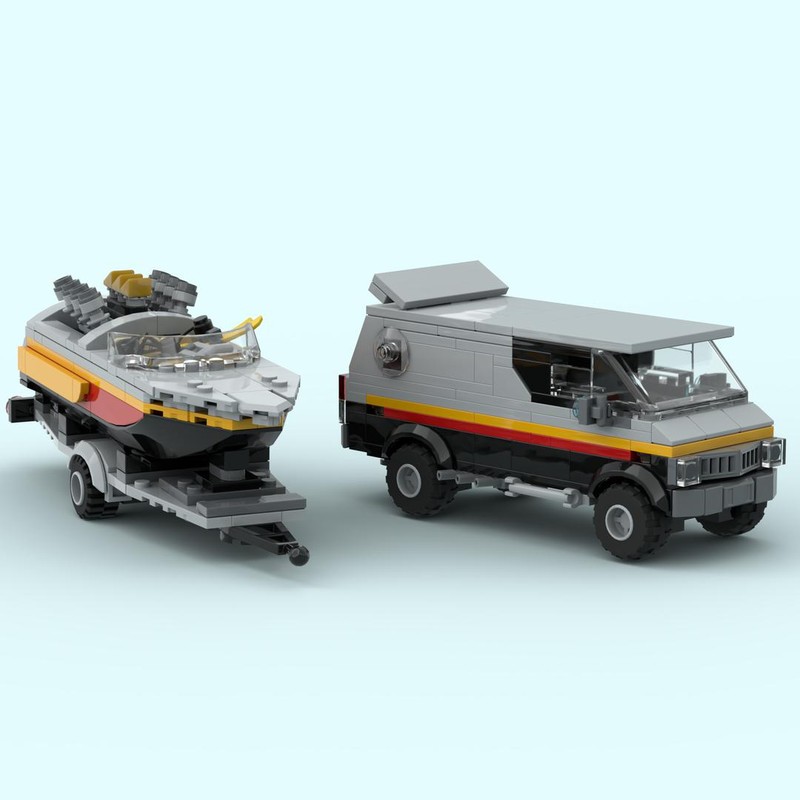 Lego Custom Van With Drag Boat