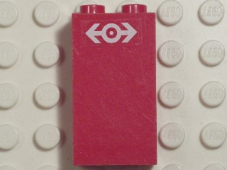 Lego Panel 1 x 2 x 3 - Solid Studs with White Train Logo Pattern (Sticker) - Set 4549