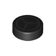 Lego Tile Round 1 x 1 with Mercedes Logo Print