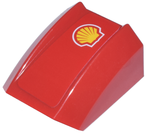 Lego Slope, Curved 2 x 2 Lip with Shell Logo Pattern Model Left Side (Sticker) - Sets 8375 / 8654 / 8672 / 8673