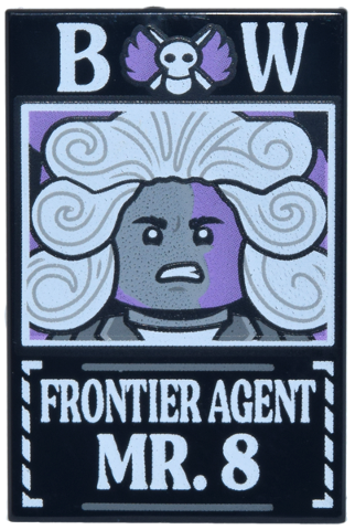 Lego Tile 2 x 3 with Dossier with White 'BW Frontier Agent Mr. 8' Pattern