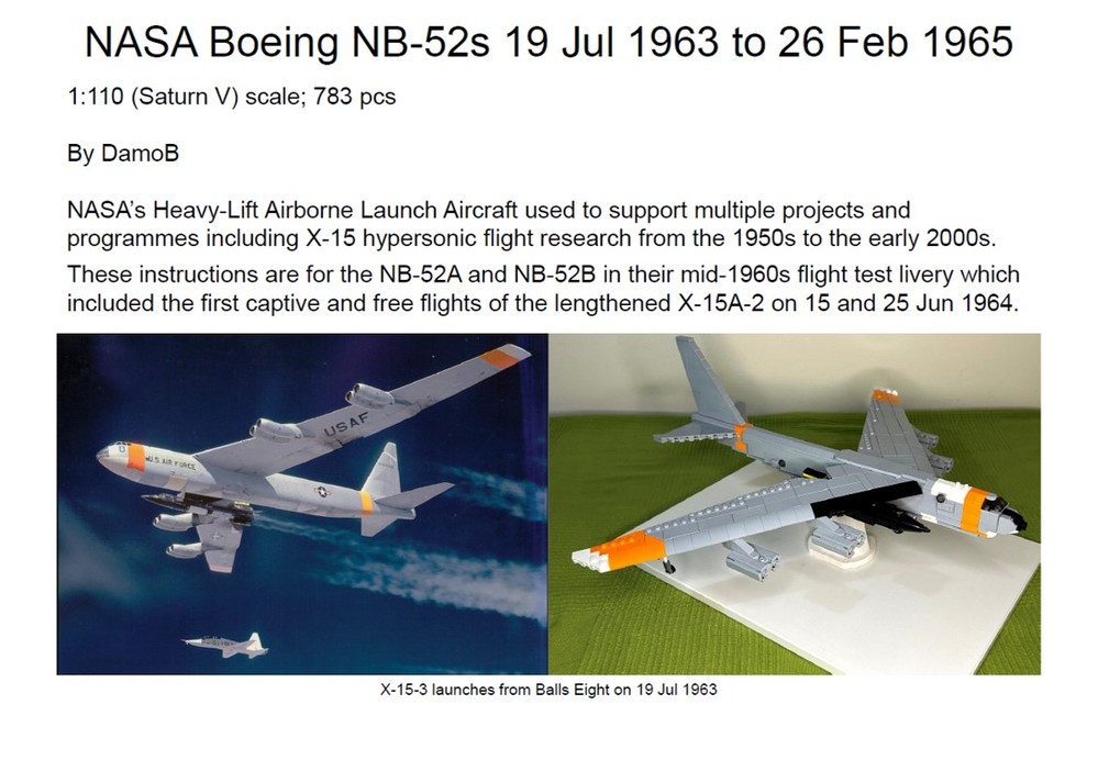 Lego NASA Boeing NB-52s v4