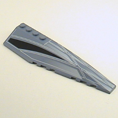 Lego Brick Wedged, Curved 12 x 3 Right with Alpha Team Arctic Wraparound Print / Sand Blue