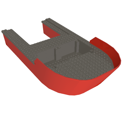 Lego Boat 20 x 40 x 7 with Deck [Complete Assembly] / Red