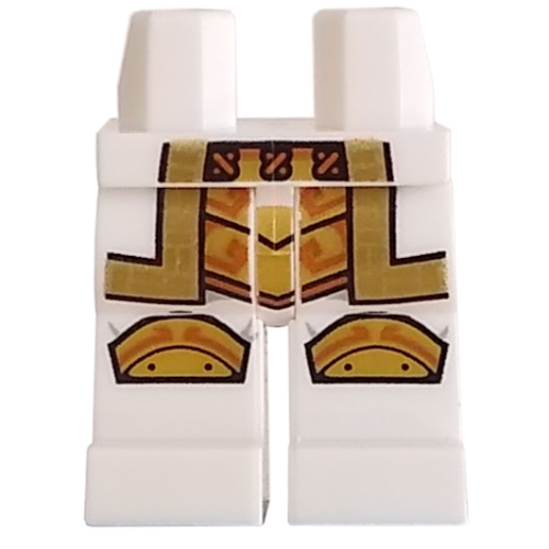 Lego Hips and White Legs with Gold Knee Pads, Robe print / White