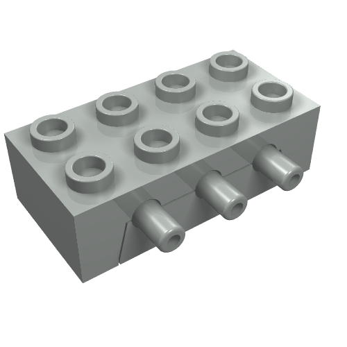 Lego Technic Pneumatic Distribution Block 2 x 4 [Complete Assembly] / Light Gray