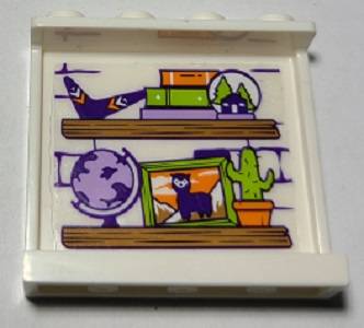 Lego Panel 1 x 4 x 3 with Side Supports - Hollow Studs with 2 Wooden Shelves and Toys Pattern (Sticker) - Set 41369