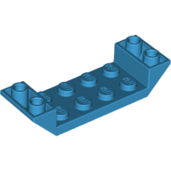Lego Brick Sloped Inverted 45° 6 x 2 Double with 2 x 4 Recessed / Dark Azure