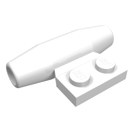 Lego Engine - Smooth, Small 1 x 2 Side Plate [No Axle Holders] / White