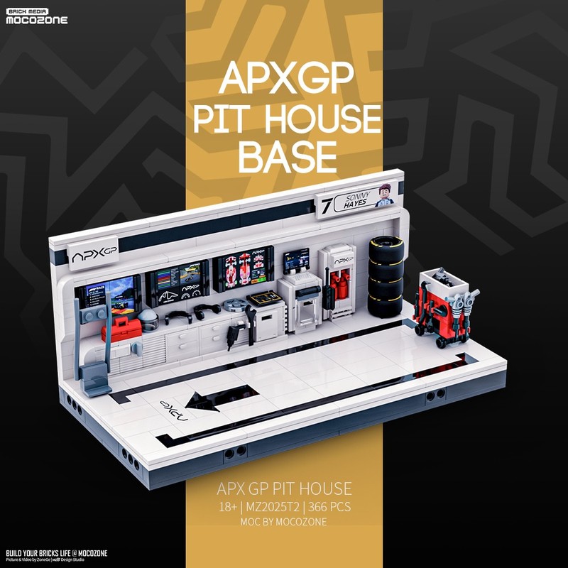 Lego APX GP F1 Pit House Show Base