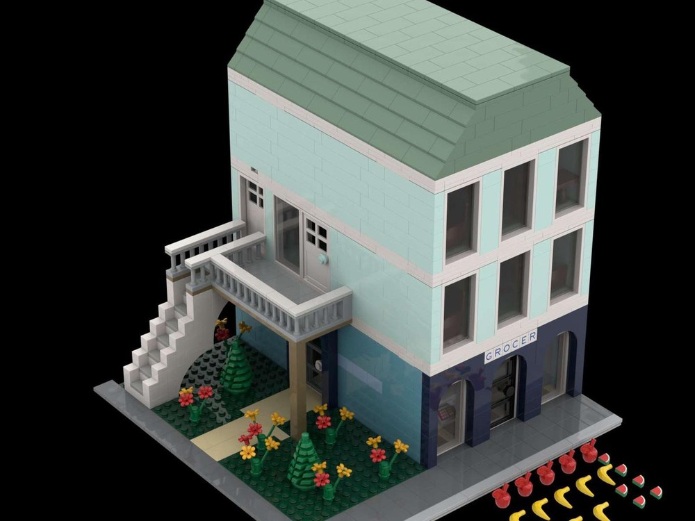Lego Modular Grocery Store, Park, and Restaurant