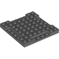 Lego Plate Special 8 x 8 x 2/3 with Four 1 x 4 Recessed Edges / Dark Bluish Gray