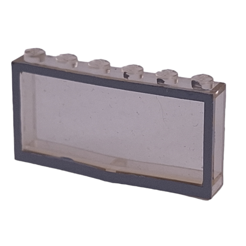 Lego Modulex Window 1 x 6 x 3 with Gray Border Print / Modulex Clear