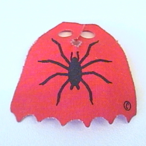 Lego Neckwear Cape, Scalloped 6 Points with Spider Print / Red